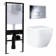 Комплект 3 в 1 инсталляция Logan H1067-1170 297674 + Унитаз подвесной Grohe Euro Ceramic 39206000 + кнопка хром в современном стиле
