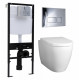 Комплект 3 в 1 инсталляция Logan H1067-1170 297674 + Унитаз подвесной BelBagno Marino + кнопка хром в современном стиле