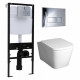 Комплект 3 в 1 инсталляция Logan H1067-1170 297674 + Унитаз подвесной BelBagno Albano BB120CHR + кнопка хром в стиле hi-tech