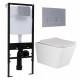 Комплект 3 в 1 инсталляция Logan H1067-1170 297674 + Унитаз подвесной Ceramica Nova Metric Rimless CN3007 + кнопка хром матовый в современном стиле