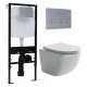Комплект 3 в 1 инсталляция Logan H1067-1170 297674 + Унитаз подвесной Ceramica Nova Forma CN3009 + кнопка хром матовый в современном стиле