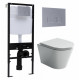 Комплект 3 в 1 инсталляция Logan H1067-1170 297674 + Унитаз подвесной Ceramica Nova Forma CN3011 + кнопка хром матовый в современном стиле