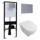 Комплект 3 в 1 инсталляция Logan H1067-1170 297674 + Унитаз подвесной Villeroy & Boch O Novo Directflush+ кнопка хром матовый в современном стиле