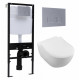 Комплект 3 в 1 инсталляция Logan H1067-1170 297674 + Унитаз подвесной Villeroy & Boch Subway 2.0 5614R201 + кнопка хром матовый в современном стиле
