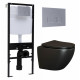 Комплект 3 в 1 инсталляция Logan H1067-1170 297674 + Унитаз подвесной Ceramica Nova Metropol CN4002MB + кнопка хром матовый в современном стиле