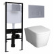Комплект 3 в 1 инсталляция Logan H1067-1170 297674 + Унитаз подвесной BelBagno Albano BB120CHR + кнопка хром матовый в стиле hi-tech