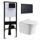 Комплект 3 в 1 инсталляция Logan H1067-1170 297674 + Подвесной унитаз Cerutti Spa Adige Aria CT7837 + кнопка черная матовая в современном стиле