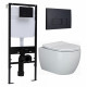 Комплект 3 в 1 инсталляция Logan H1067-1170 297674 + Унитаз подвесной Ceramica Nova Play CN3001 + кнопка черная матовая в современном стиле