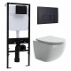 Комплект 3 в 1 инсталляция Logan H1067-1170 297674 + Унитаз подвесной Ceramica Nova Forma CN3009 + кнопка черная матовая в современном стиле