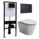 Комплект 3 в 1 инсталляция Logan H1067-1170 297674 + Унитаз подвесной Ceramica Nova Forma CN3011 + кнопка черная матовая в современном стиле
