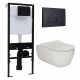 Комплект 3 в 1 инсталляция Logan H1067-1170 297674 + Унитаз подвесной Berges Wasserhaus Ego XL 082118 + кнопка черная матовая в современном стиле