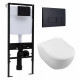 Комплект 3 в 1 инсталляция Logan H1067-1170 297674 + Унитаз подвесной Villeroy & Boch Subway 2.0 5614R201 + кнопка черная матовая в современном стиле