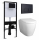 Комплект 3 в 1 инсталляция Logan H1067-1170 297674 + Унитаз подвесной BelBagno Marino + кнопка черная матовая в современном стиле