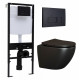 Комплект 3 в 1 инсталляция Logan H1067-1170 297674 + Унитаз подвесной Ceramica Nova Metropol CN4002MB + кнопка черная матовая в современном стиле