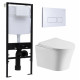 Комплект 3 в 1 инсталляция Logan H1067-1170 297674 + Подвесной унитаз Cerutti Spa Adige Aria CT7837 + кнопка белая в современном стиле