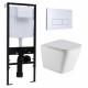 Комплект 3 в 1 инсталляция Logan H1067-1170 297674 + Подвесной унитаз WeltWasser Gelbach 004 GL-WT + кнопка белая в современном стиле