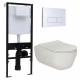 Комплект 3 в 1 инсталляция Logan H1067-1170 297674 + Унитаз подвесной Berges Wasserhaus Ego XL 082118 + кнопка белая в современном стиле