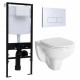 Комплект 3 в 1 инсталляция Logan H1067-1170 297674 + Унитаз подвесной Berges Wasserhaus Gamma 081105 + кнопка белая в современном стиле
