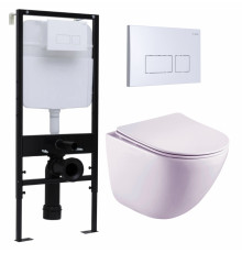 Комплект 3 в 1 инсталляция Logan H1067-1170 297674 + Унитаз подвесной Esbano Lotus ESUPLOTUW + кнопка белая в современном стиле