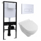 Комплект 3 в 1 инсталляция Logan H1067-1170 297674 + Унитаз подвесной Villeroy & Boch O Novo Directflush + кнопка белая в современном стиле