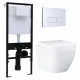 Комплект 3 в 1 инсталляция Logan H1067-1170 297674 + Унитаз подвесной Grohe Euro Ceramic 39206000 + кнопка белая в современном стиле