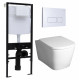 Комплект 3 в 1 инсталляция Logan H1067-1170 297674 + Унитаз подвесной BelBagno Albano BB120CHR + кнопка белая в стиле hi-tech