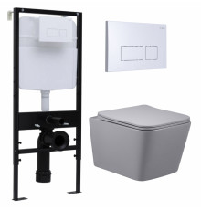 Комплект 3 в 1 инсталляция Logan H1067-1170 297674 + Унитаз подвесной Vincea Q-Line VT1-12MG + кнопка белая в современном стиле