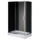 Душевой уголок Loranto Sunway CS-8021S 120х80х195 профиль хром, стекло прозрачное, прямоугольный, двери раздвижные