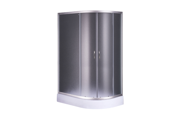 Душевой уголок Loranto Sunway CS-827AL 120х80х195 профиль хром, стекло матовое, прямоугольный-асимметричный, двери раздвижные