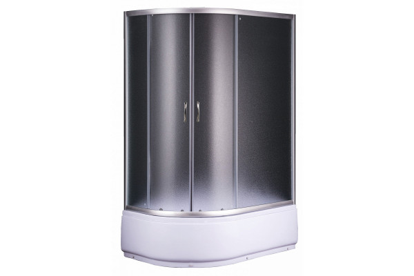 Душевой уголок Loranto Sunway CS-827HR 120х80х195 профиль хром, стекло матовое, прямоугольный-асимметричный, двери раздвижные
