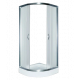 Душевой уголок Loranto CS-837 100х100х195 профиль хром, стекло матовое, четверть круга, двери раздвижные