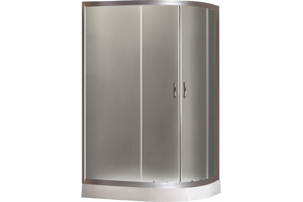 Душевой уголок Loranto CS-1285 SK low L 120x80x195 профиль сатин, стекло матовое, левый, прямоугольный-асимметричный, двери раздвижные