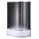 Душевой уголок Loranto Sunway CS-827HL 120х80х195 профиль хром, стекло матовое, левый, прямоугольный-асимметричный, двери раздвижные