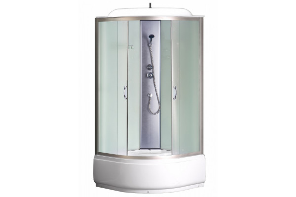 Душевая кабина Loranto Sunway CS-6690 F 90х90х215  профиль хром, стекло матовое, четверть круга, поддон глубокий