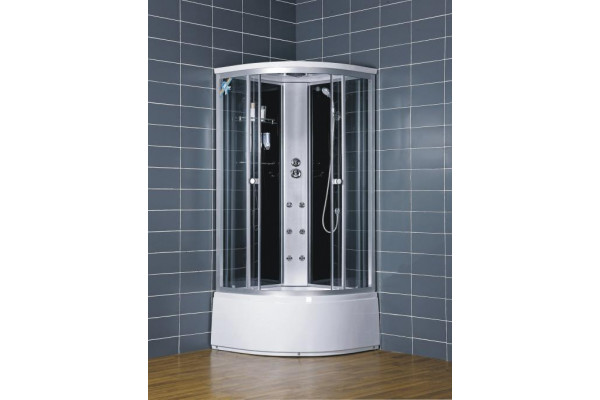 Душевая кабина Loranto CS-001 90х90х220 профиль хром, стекло прозрачное, четверть круга, поддон глубокий