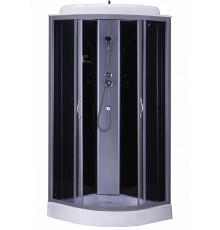 Душевая кабина Loranto SUNWAY CS-6611 G 100х100х215 профиль хром, стекло тонированное, четверть круга, поддон низкий