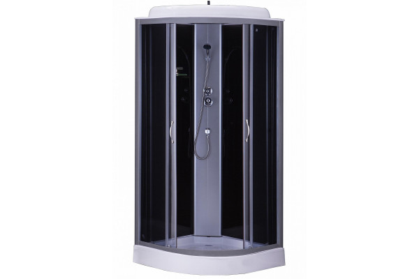 Душевая кабина Loranto SUNWAY CS-6681G G 80х80х215 профиль хром, стекло тонированное, четверть круга, поддон низкий
