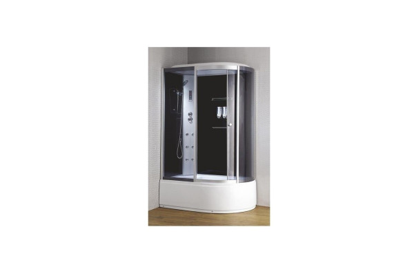 Душевая кабина Loranto CS-007-1L 120х85х220 профиль хром, стекло тонированное, левая, прямоугольная-асимметричная, поддон глубокий