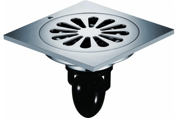 Душевой трап Magdrain C10Q5-G хром, в пол около стены, выпуск прямой