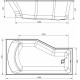 Акриловая ванна Marka One Convey R 150x75 пристенная, асимметричная
