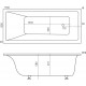 Ванна из искусственного камня Marmo Bagno Алесса 170x80 прямоугольная, объем 240 л.