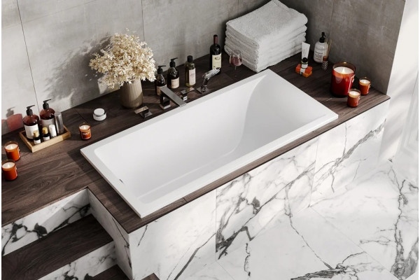 Ванна из искусственного камня Marmo Bagno Алесса 170x80 прямоугольная, объем 240 л.
