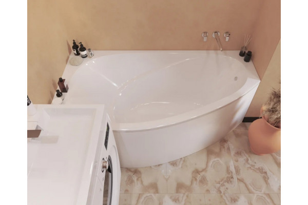 Ванна из искусственного камня Marmo Bagno Турин 170x95 левая асимметричная, пристенная