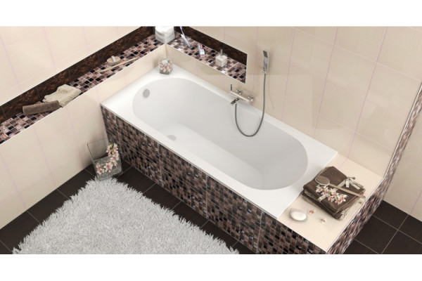Ванна из искусственного камня Marmo Bagno Лючия 180x80 пристенная, прямоугольная