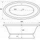 Ванна из искусственного камня Marmo Bagno Аззуро 180x90 отдельностоящая, овальная