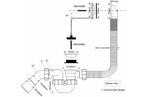 Слив-перелив McAlpine MRB1