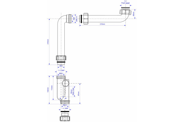 Сифон для раковины McAlpine MRCAT32-HC белый