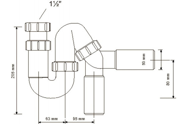 Сифон для мойки McAlpine MRSK12-50 белый