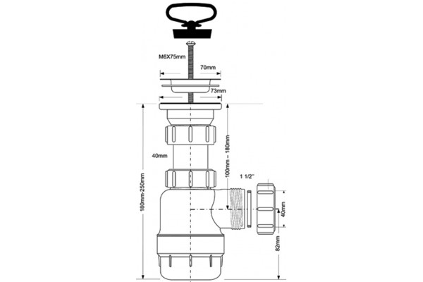 Сифон для раковины McAlpine MRSK2 хром