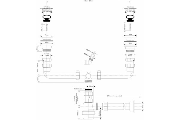 Сифон для раковины McAlpine MRSK5-A белый